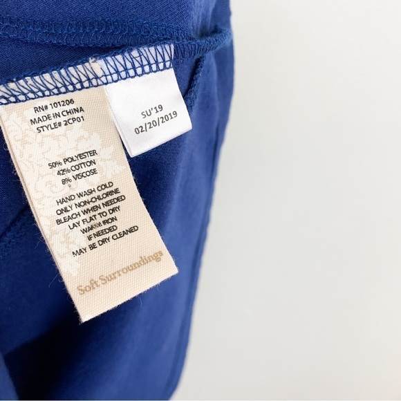 Soft Surroundings Women’s Blue Daphne V-Neck Dress Sz L - Picture 8 of 8